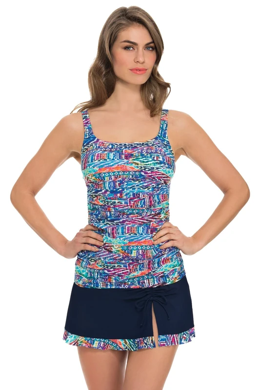 Profile by Gottex Women's Global Beat Classic Bra Tankini Top Multi 16