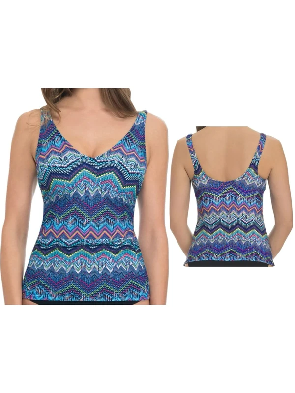 Profile by Gottex Women's Molded Underwire Bra Tankini Top (E Cup) Multi 32E