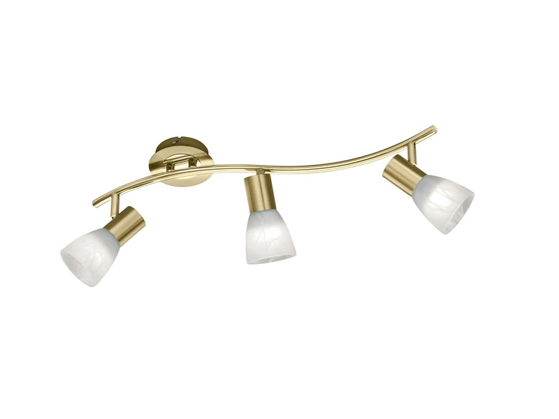 Trio Leuchten Ceiling Light, E14, 5 W, 3er-Balken Messing matt