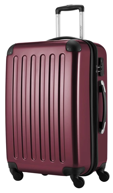 Hauptstadtkoffer Alex Expandable Hard Shell Suitcase 65 cm (74 L) with Combination Lock, Durable Travel Trolley with 4 Double Wheels, Burgundy