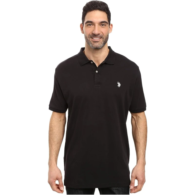 U.S. Polo Assn. Men's Solid Interlock Shirt, Black, Medium