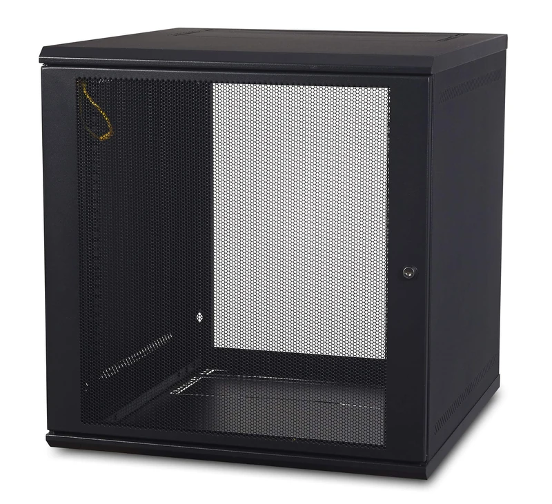 APC NetShelter 12U Wallmount Rack Enclosure Server Cabinet, AR112, Unassembled Black
