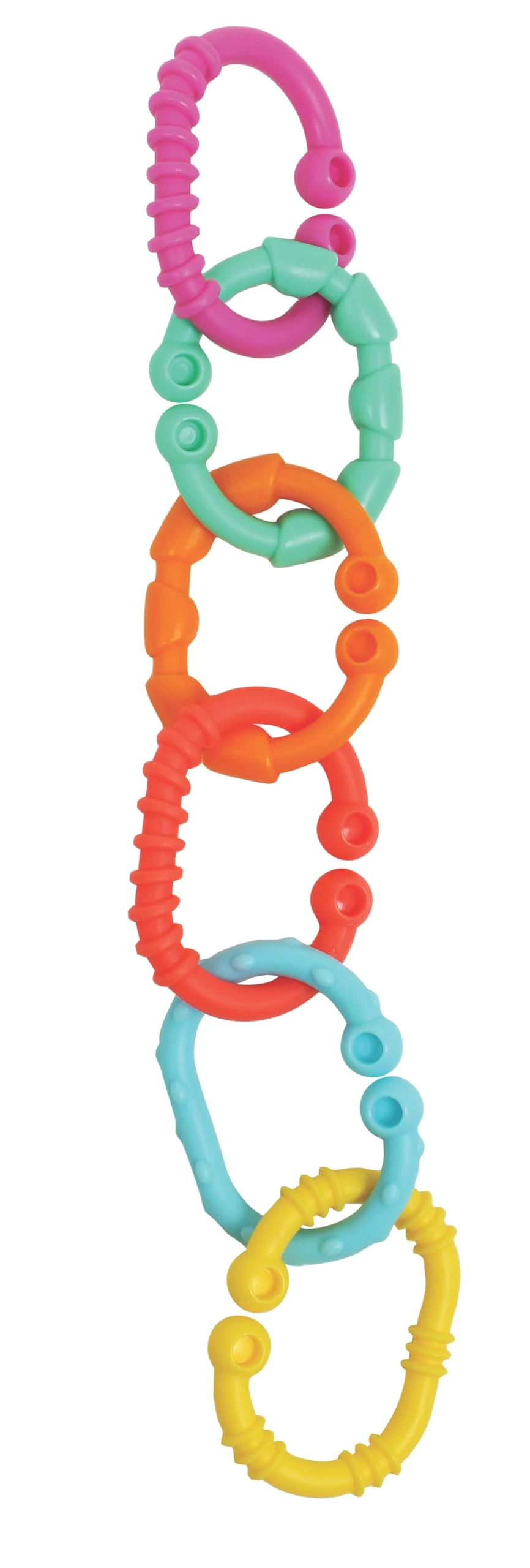 Playgro Pram Chain Loopy Links, 24 Pieces, From 3 Months, Loopy Links, Multicoloured, 40134