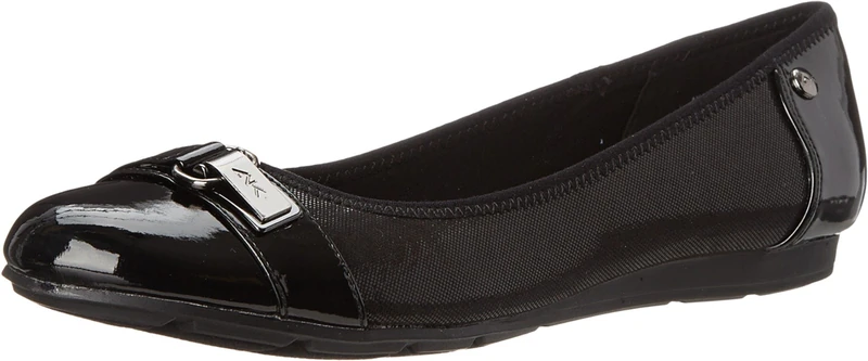 Anne Klein Women's ABLE Ballet Flat, Black, 9.5 B(M) US