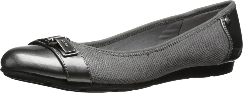 Anne Klein Women's ABLE Ballet Flat, Grey, 10 B (M) US
