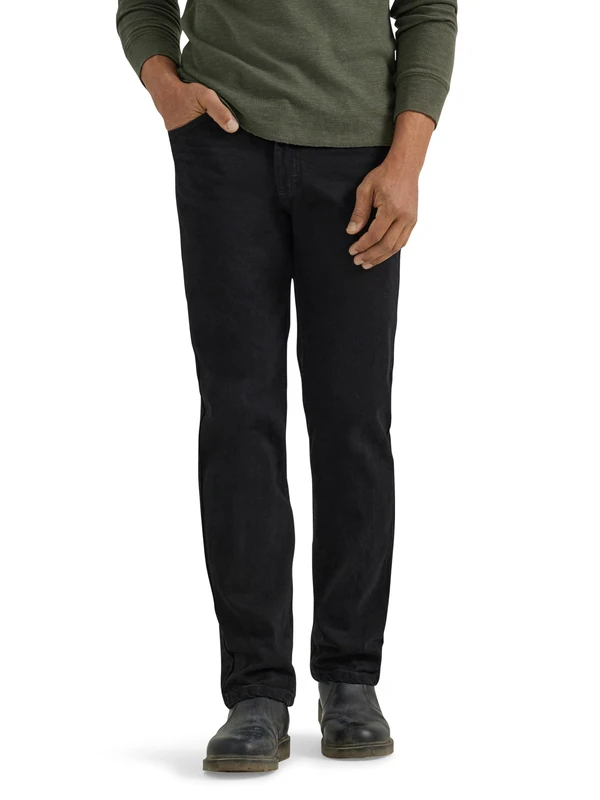 Wrangler Authentics Men's Classic 5-Pocket Regular Fit Cotton Jean, Black, 48W x 32L