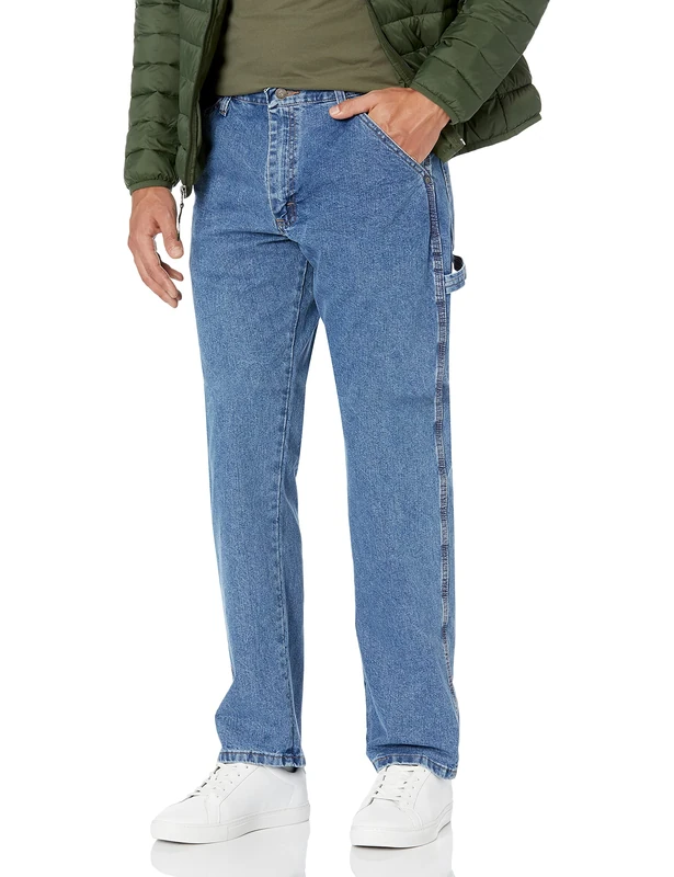 Wrangler Authentics Men's Classic Carpenter Jean, Antique Stone, 48W x 30L