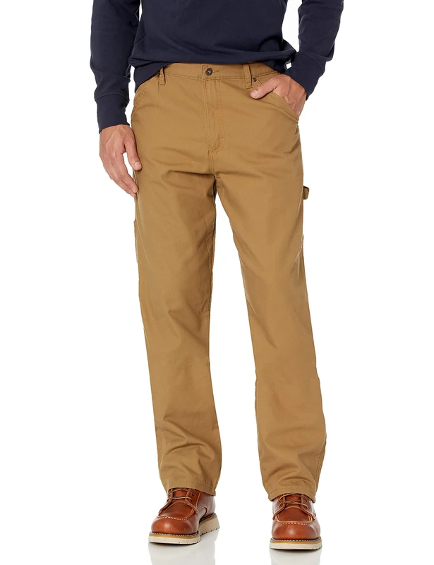 Wrangler Authentics Men's Fleece Lined Carpenter Pant, Autumn Khaki, 40W x 30L