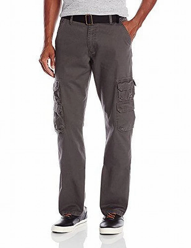 Wrangler Authentics Men’s Twill Relaxed Fit Cargo Pant, Anthracite Twill, 36W x 34L