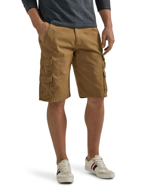 Wrangler Authentics Men's Big & Tall Premium Twill Cargo Short, Acorn Twill, 40