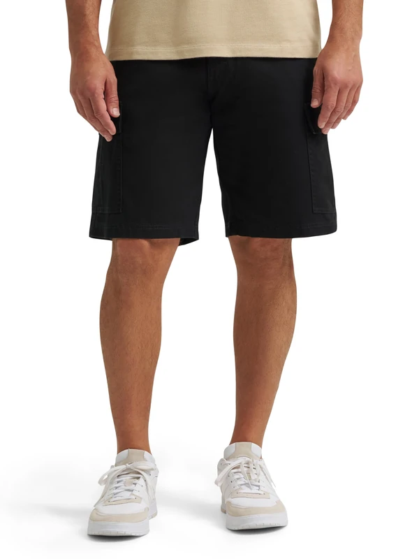 Wrangler Authentics Men's Classic Relaxed Fit Cargo Short, Black Twill, 32