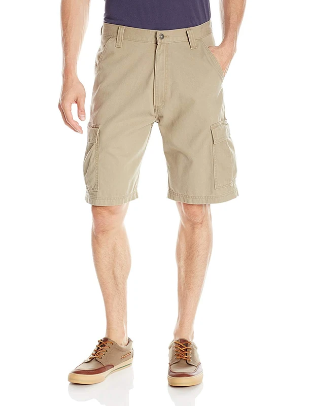 Wrangler Authentics Men's Classic Relaxed Fit Cargo Short, British Khaki Twill, 42
