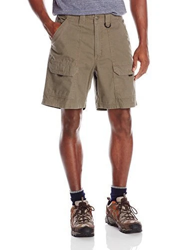Wrangler Authentics Men's Canvas Utility Hiker Short, Earth Green, 36