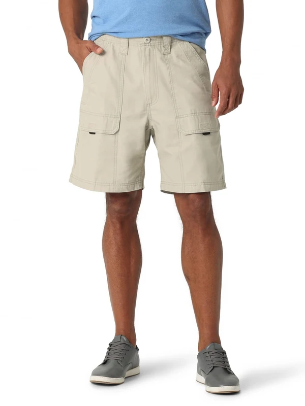 Wrangler Authentics Men's Canvas Utility Hiker Short, Fossil Rock, 34