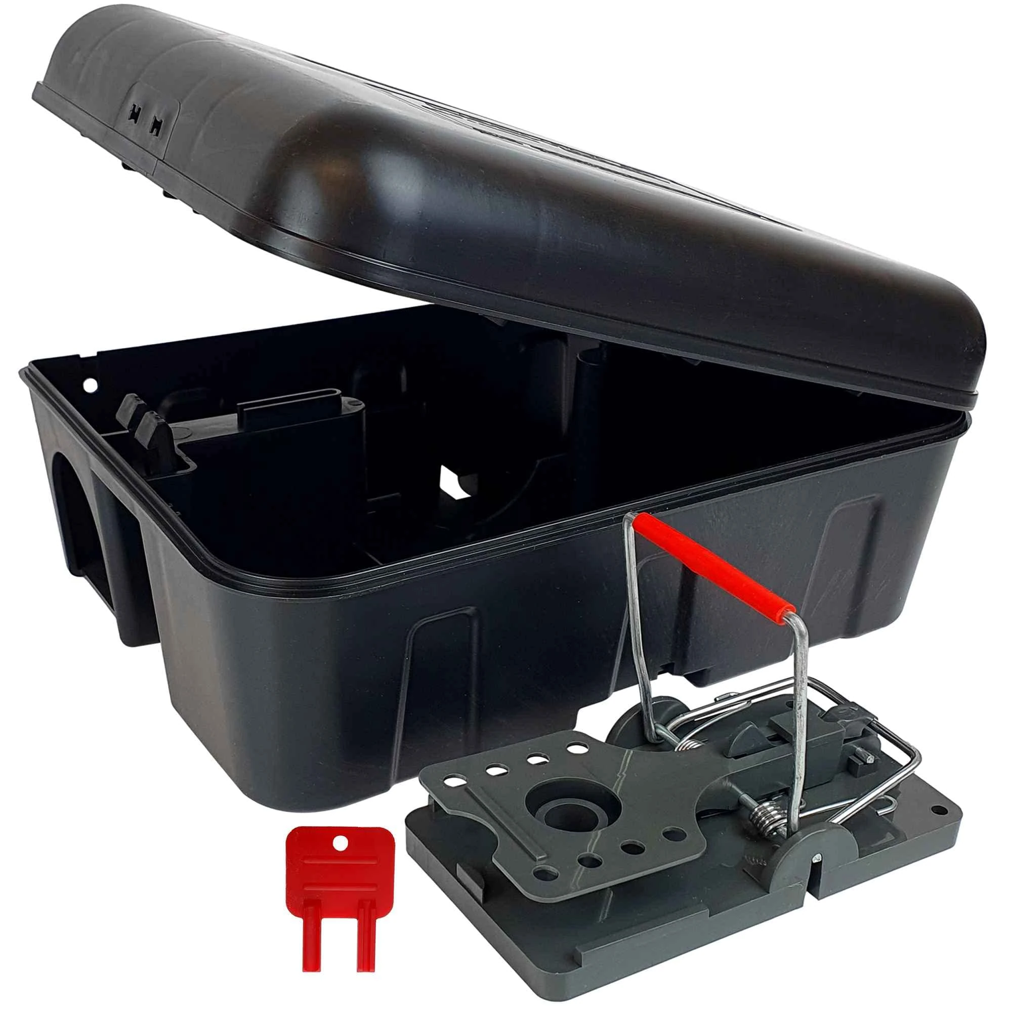 ROSHIELD 1 x External Rat Snap Trap Control Protector Box - Rodent Safety Kit for Gardens, No Poison Solution - Green Professional Quality