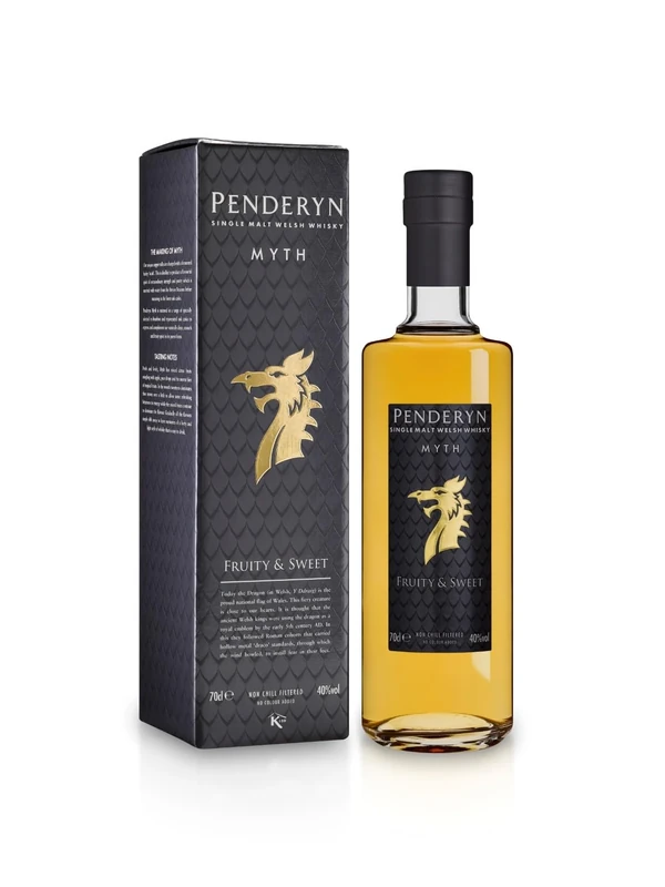 Penderyn Myth, Single Malt Welsh Whisky Dragon Range - 41% ABV, 70cl, Award Winning, Presented in Premium Gift Box, Crafted in Wales