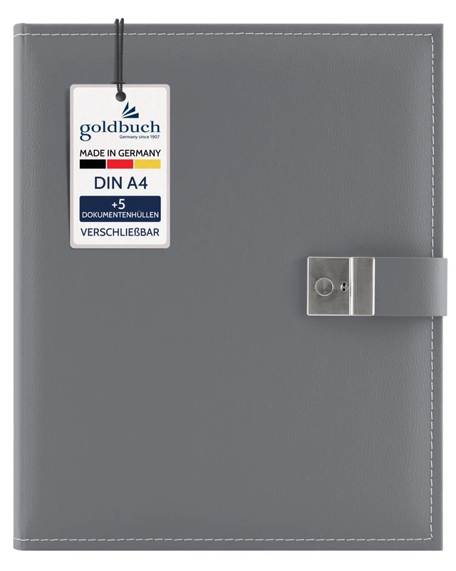 goldbuch Cezanne Photo Album 30 x 31 cm 100 White Pages with Protective Sheet, Faux Leather 26x34 cm stone