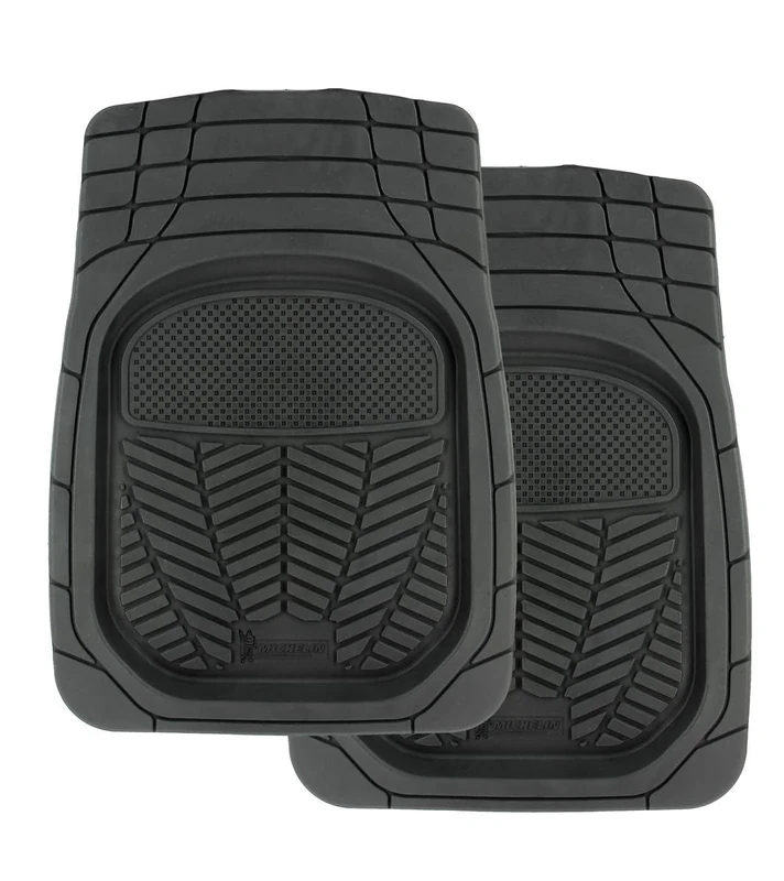 MICHELIN 009079 Front Rubber Mats 3D Tray Set of 2, Black