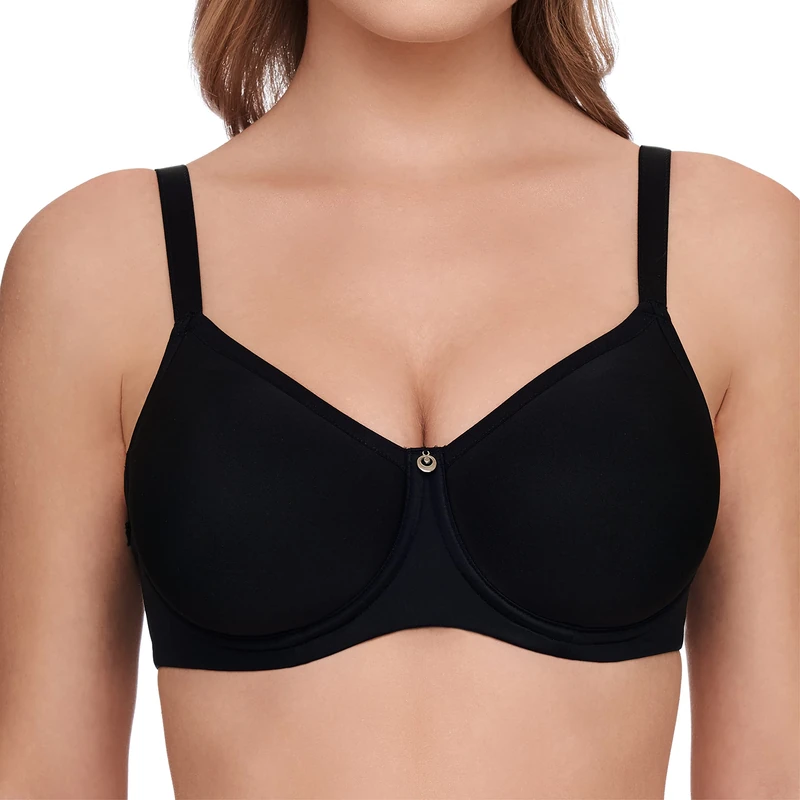 Susa Women's Catania Comfort Underwired Spacer Bra T-Shirt, Opaque, Black, 38D