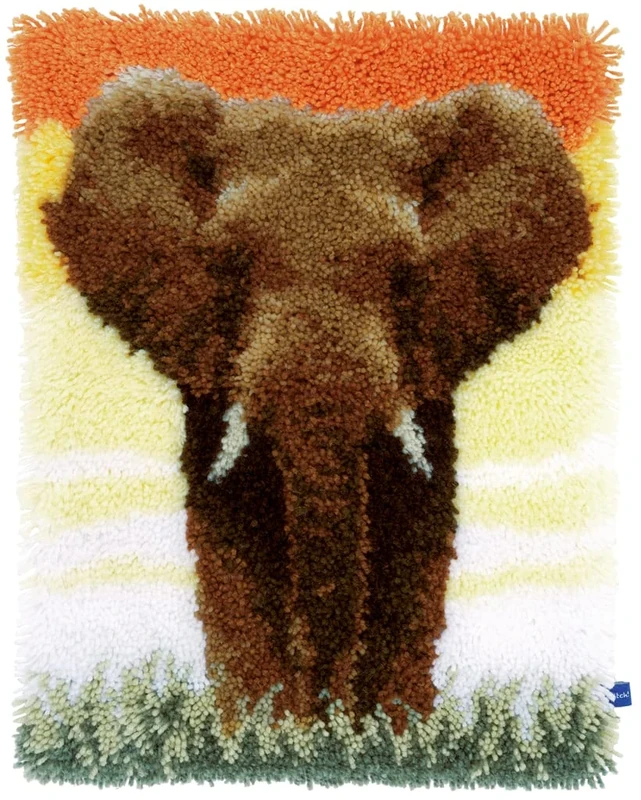 Vervaco "Elephant in the Savannah Latch Hook Rug