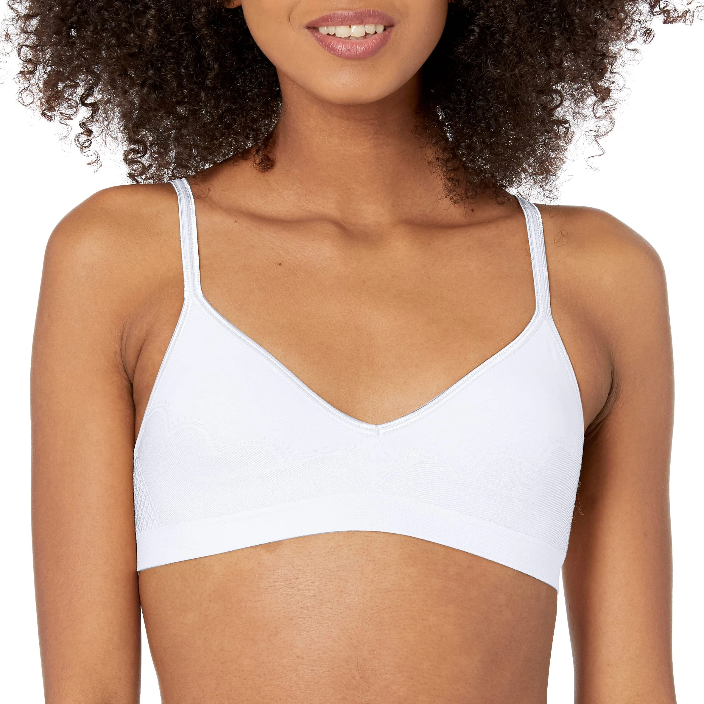 Hanes womensHU11Ultimate Comfy Support Wire-Free Bra Bra - White - XL