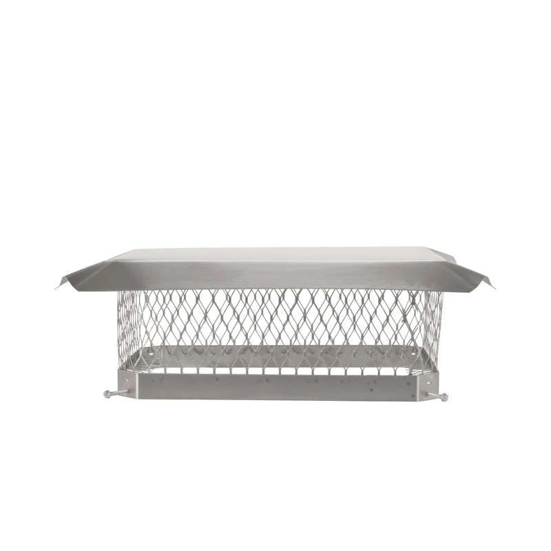 Shelter HY-C SCSS1318 Bolt On Single Chimney Cover, Mesh Size 3/4", Fits Outside Existing Clay Flue Tile Dimensions 13" x 18", Stainless Steel
