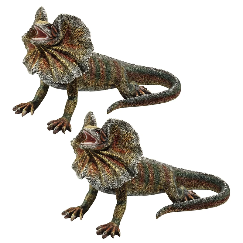 Design Toscano Frill-Necked Lizard Statue - Set of 2