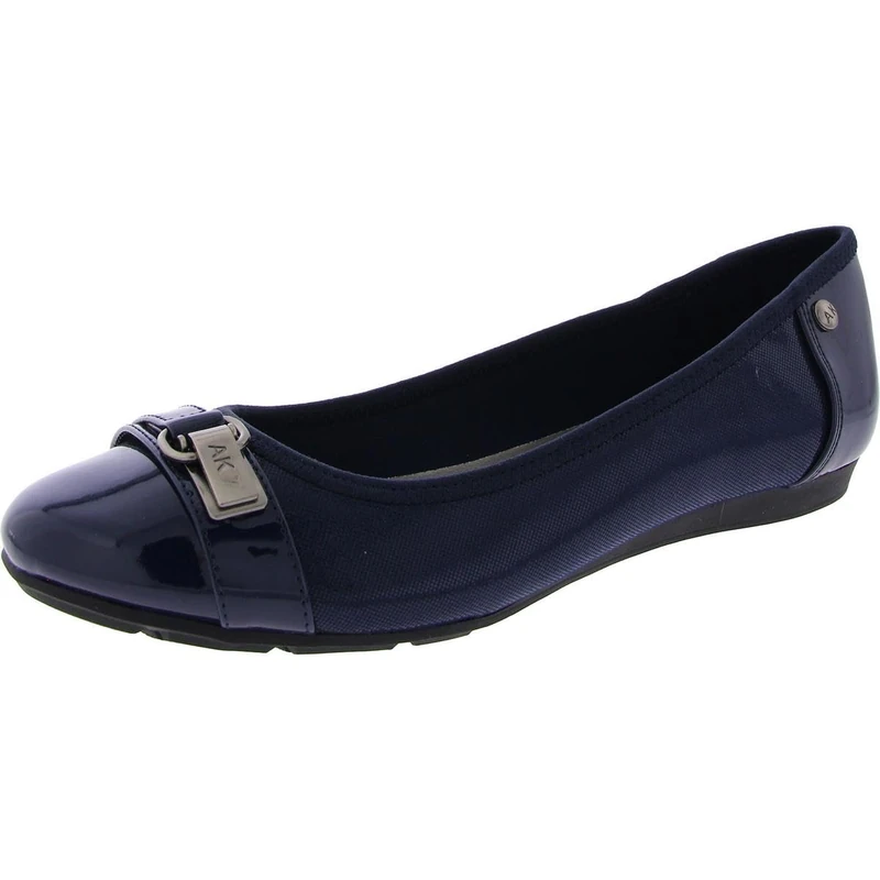 Anne Klein Sport Women's Able Fabric Ballet Flat, Navy, 5.5 M US