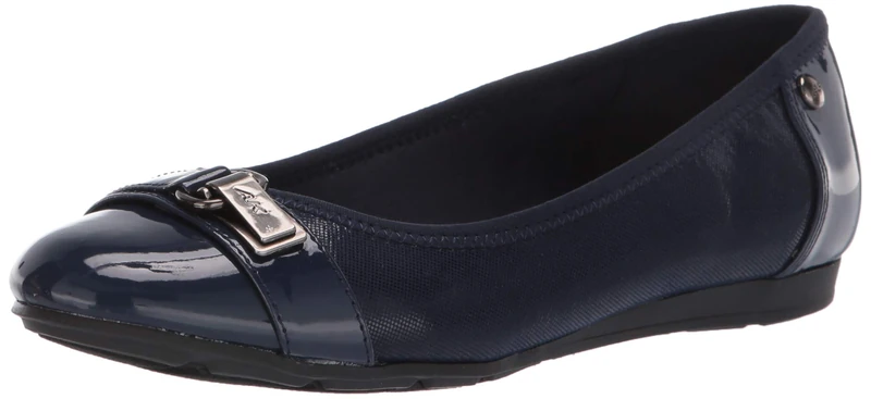 Anne Klein Women's Able Ballet Flat, Navy, 8 B(M) US