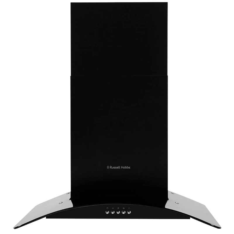 Russell Hobbs RHGCH901B 90cm Wide 5 Function LED Light Cooker Hood Black Glass & Black Stainless Steel