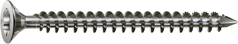 Spax 1208001001605 Countersunk Wood Screw T-Star Plus Cut Milling Ribs Fully Threaded Stainless Steel A4 1.4578, 1208001204005
