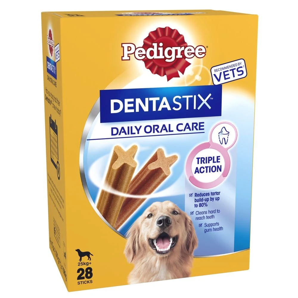 Pedigree Dentastix - Daily Dental Care Chews - Dog Treats for Large Dogs - 112 Sticks (Pack of 4)