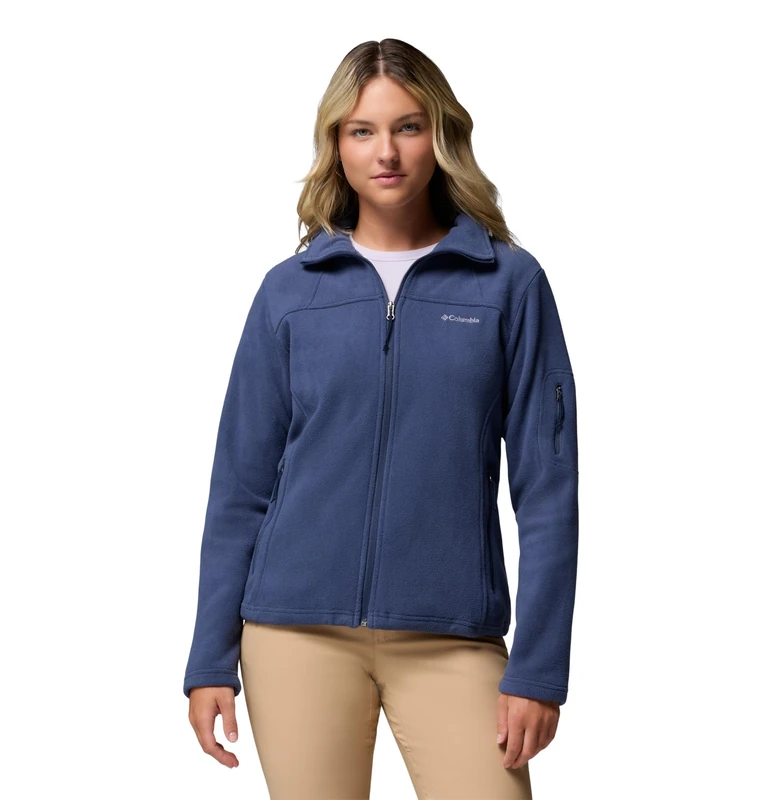 Columbia Women's Fast Trek Jacket, Full Zip Fleece Jacket, Nocturnal, Size L