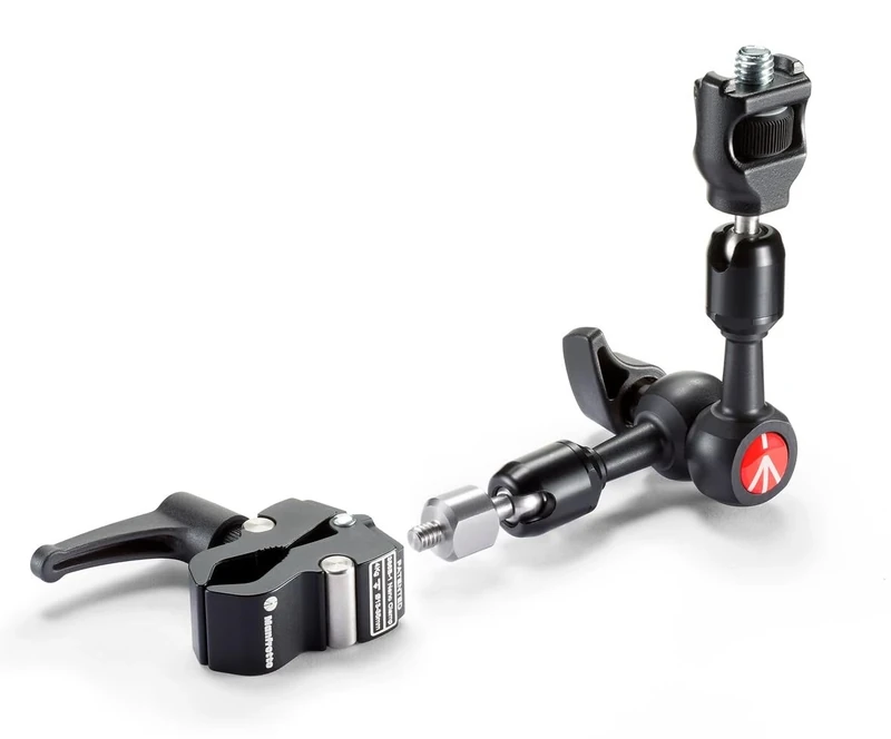 Manfrotto 244MICROKIT Arm with Anti-rotation Attach and Nano Clamp, Black