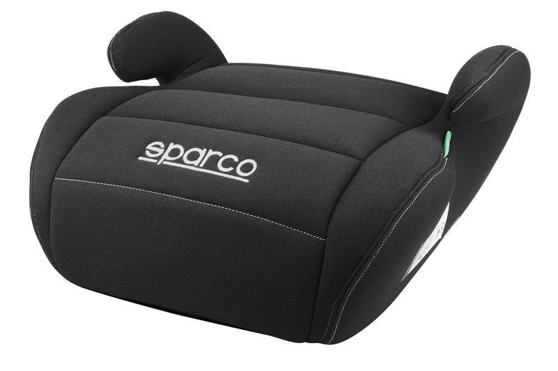 Sparco Child Car Seat Booster Black i-Size for Boys and Girls. Approved ECE R129/03 125-150 cm. with 2.5 cm Washable Cover. Made of High Resistance ABS