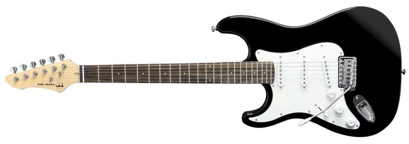 GEWA Electric Guitar RC-100 black, Left-handed version, Lefthand, Solid basswood body, Maple neck, Pakkawood fingerboard, chrome hardware