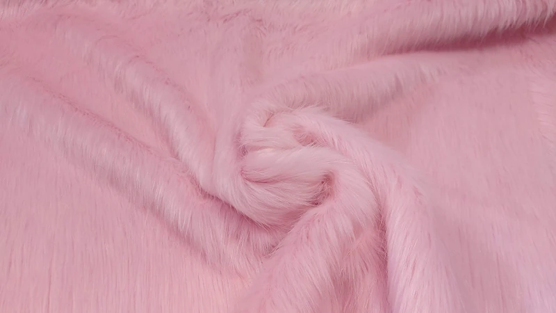 Super Luxury Faux Fur Fabric Material - Long Pile Strawberry Cream, 1Mtr - 150cm x 100cm