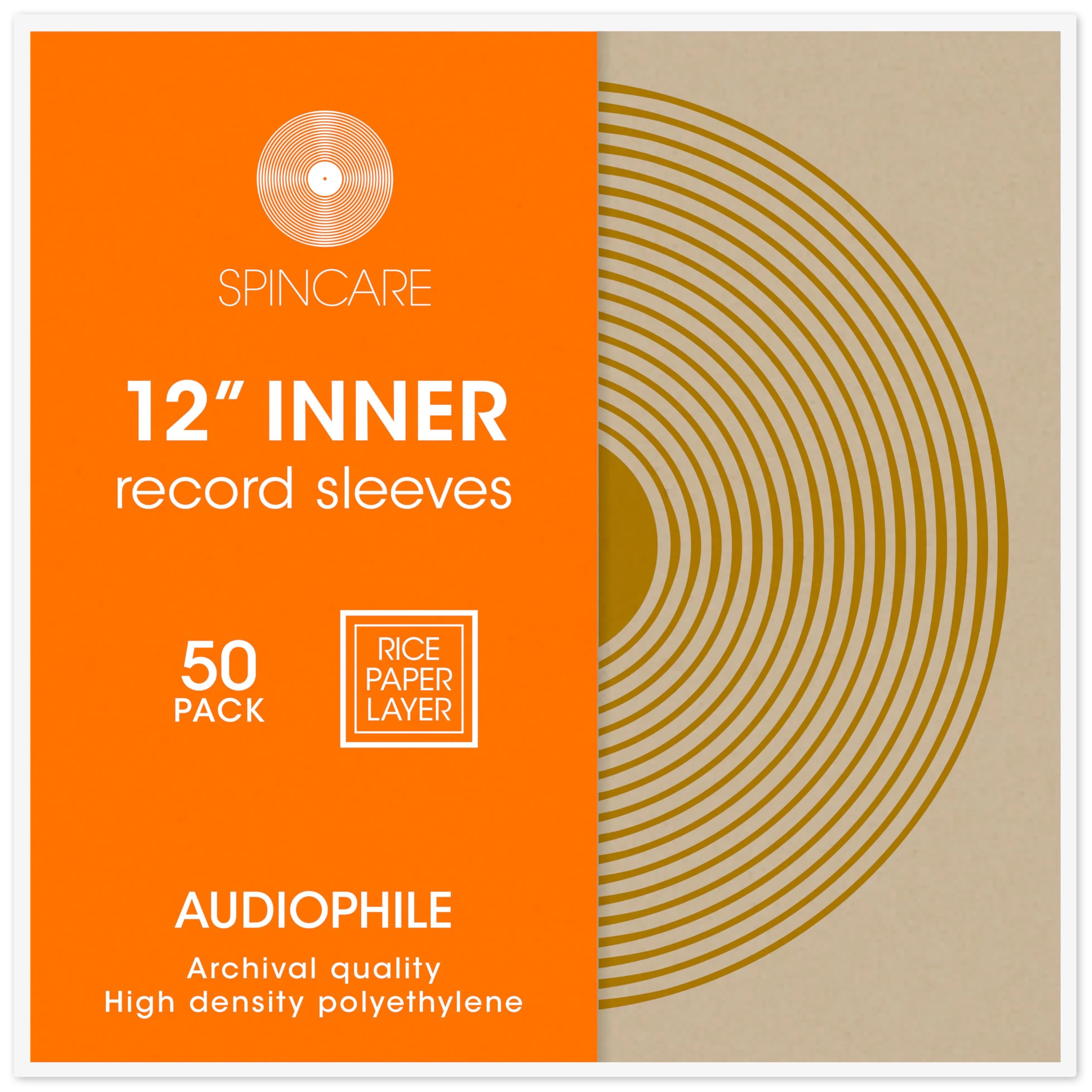 50x 12 Inch Anti Static Inner Vinyl Record Sleeves | Audiophile Poly Lined Plastic Protective Album LP Sleeve | Replaces Paper Sleeves & Fits Inside Cardboard Inners | Archival Quality Triple Ply
