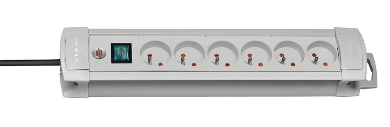 Brennenstuhl Premium Plus 6 Socket Extension Lead with Switch, 3 m, Grey, 1390551066