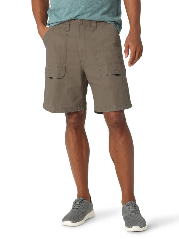Wrangler Authentics Men's Canvas Utility Hiker Short, Earth Green, 33