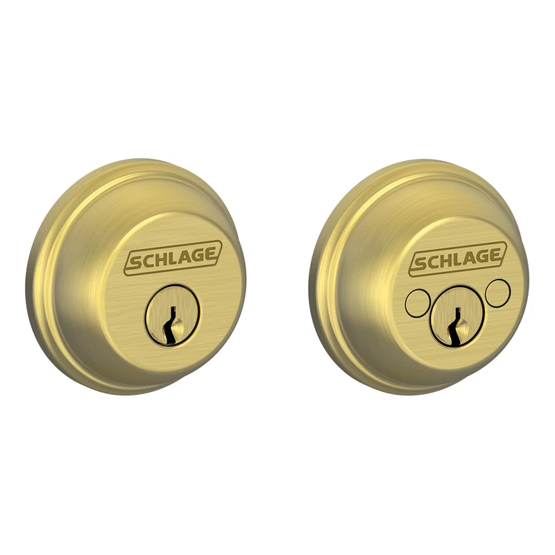 SCHLAGE Double Cylinder Deadbolt, Satin Brass (B62 N 608)