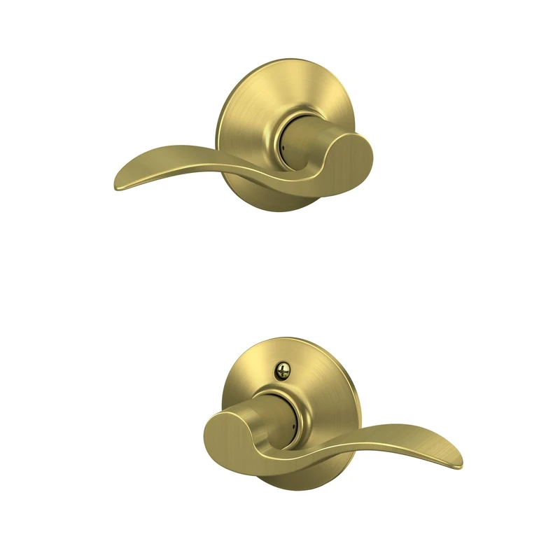 Schlage F10 Acc 608 Accent Lever Hall and Closet, Satin Brass