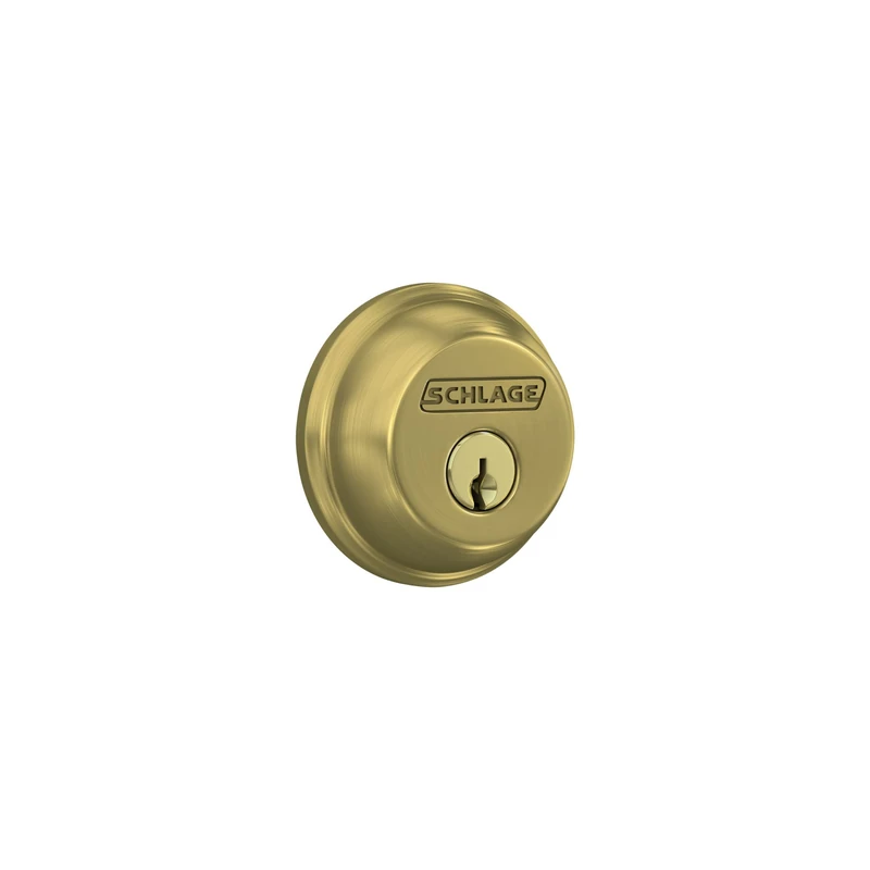 Schlage B60N 608 Single Cylinder Deadbolt, Satin Brass by Schlage Lock Company
