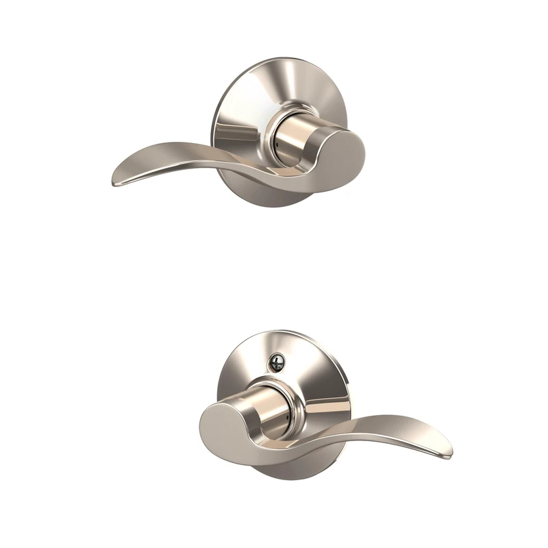 Schlage F10 Acc 618 Accent Lever Hall and Closet, Polished Nickel