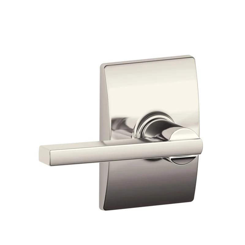 Schlage F10 LAT 618 CEN Latitude Lever with Century Trim Hall and Closet, Polished Nickel