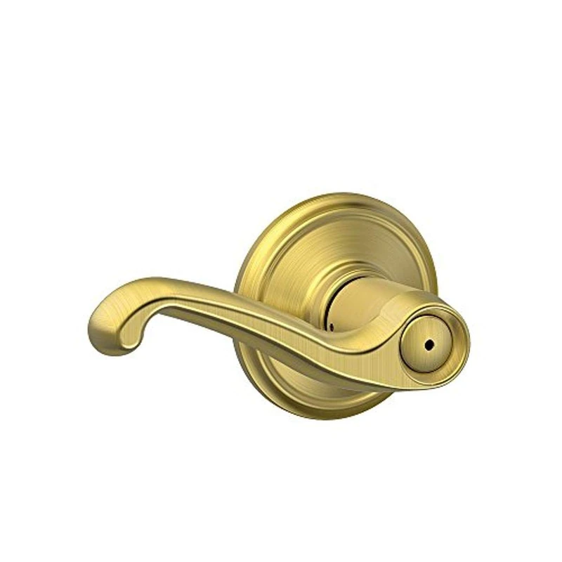 Schlage F40 FLA 608 Flair Lever Bed and Bath, Satin Brass