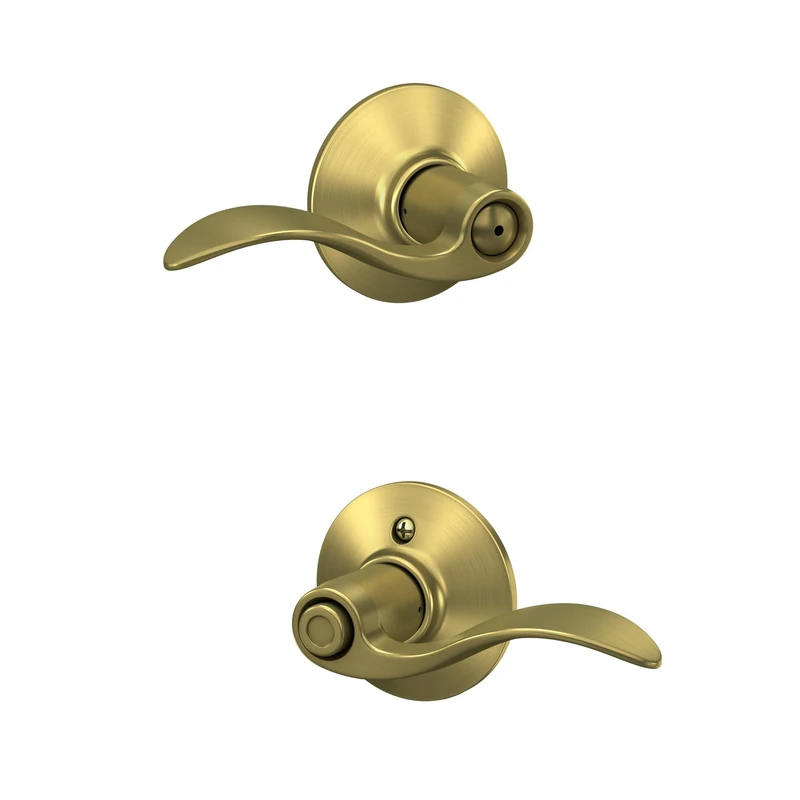 Schlage F40 Acc 608 Accent Lever Bed and Bath, Satin Brass