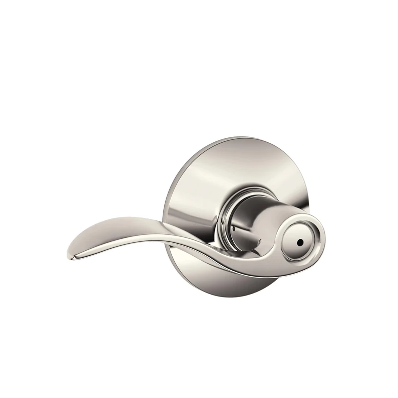 Schlage F40 Acc 618 Accent Lever Bed and Bath, Polished Nickel