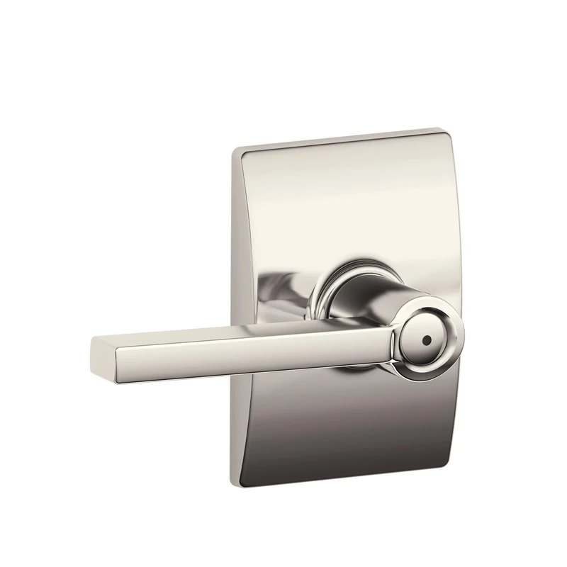 Schlage F40 LAT 618 CEN Latitude Lever with Century Trim Bed and Bath, Polished Nickel