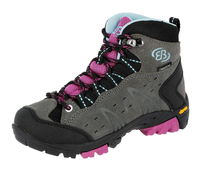 Brütting Unisex Kids’ Mount Bona High Kids High Rise Hiking Shoes, Grey (Grey/Lila/Blue), 11 UK Child